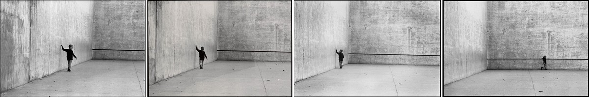 Biarritz, France, 1975 (boy on wall)