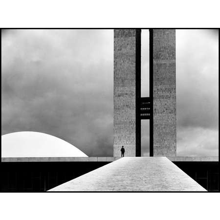 Brazil, Brasilia, 1961, The National Congress building by Oscar Niemeyer