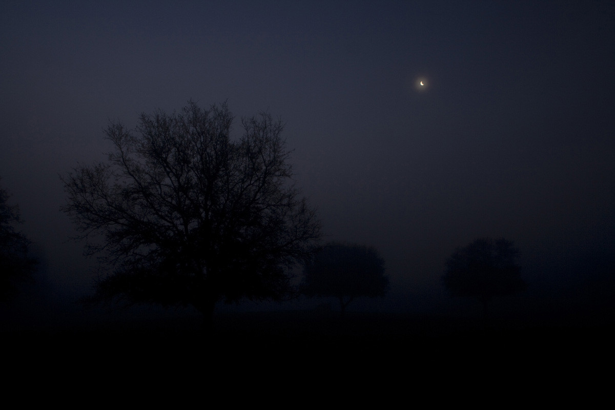 Round Top, Texas with Moon