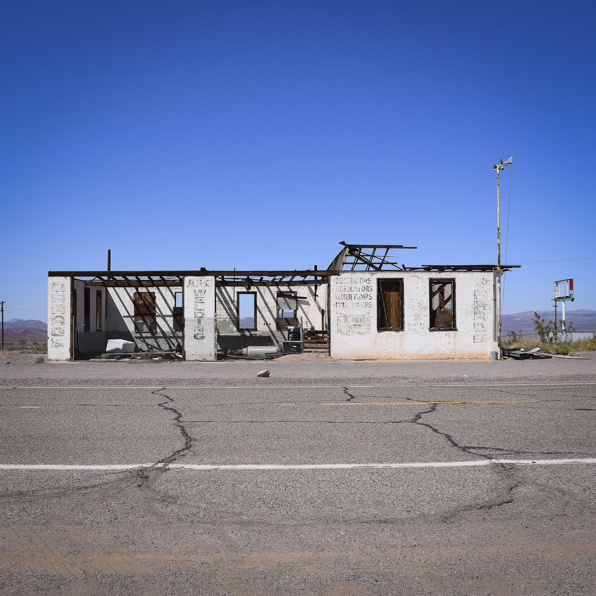 Garage Shadows, Route 66, Ludlow