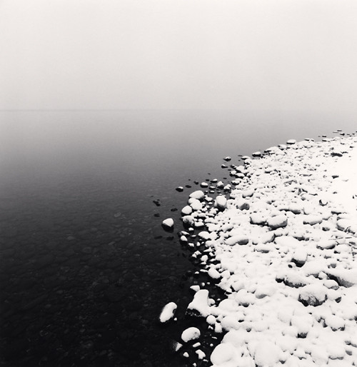 Snow on Pebbles, Toya Lake, Hokkaido, Japan