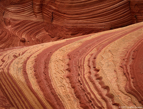 Striations and Boulder, Paria Wilderness, Utah