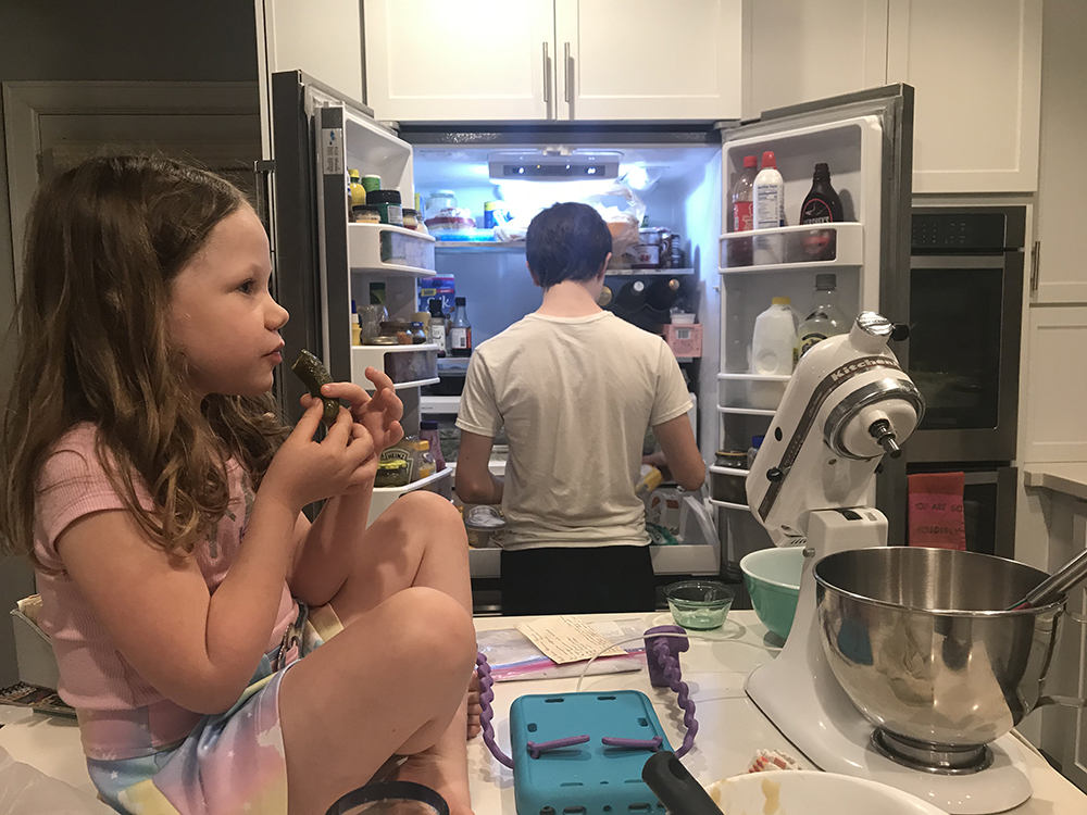 Kids having snacks